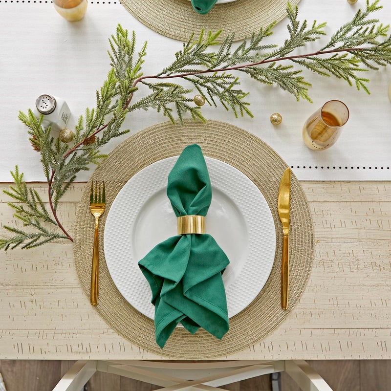 DII 100% Spun Polyester Table Top Collection, Napkins, 18x18, Dark Green, 6 Piece - Image 5